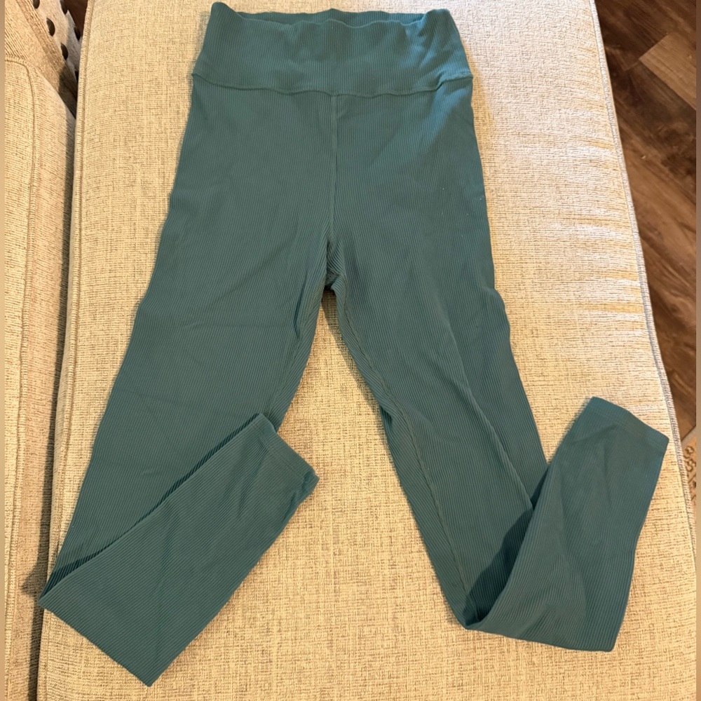 Abercrombie & Fitch Soft AF Collection Ribbed Teal leggings size medium